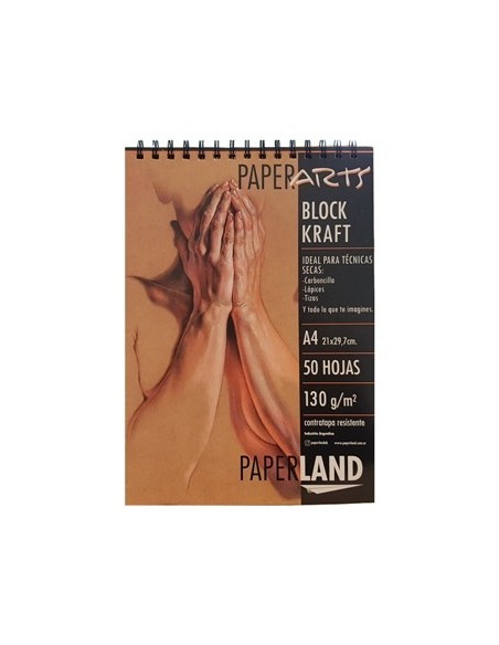 Block Kraft A4 C/esp. X50hjs 130grs Paperarts 82.10.20.4.6 Pap01