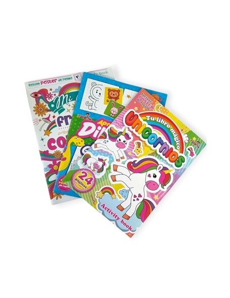 Libro Para Jugar + Poster Unicornio/frases/dibujo Pedrito
