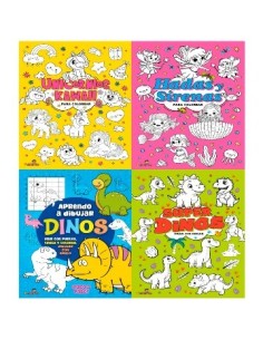 Libro Para Colorear 20x28 Unicornios/hadas/dino 479009/478002/482009/480005 Pedrito