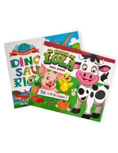 Libro 21x23cm Actividades Dino-unicornio-granja Pedrito