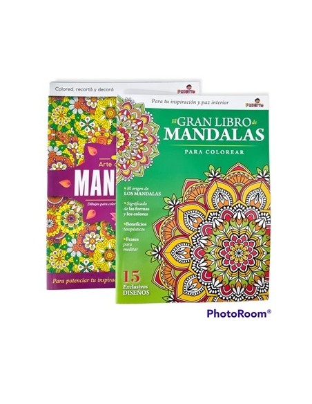 Libro Grande Mandalas 23x31 Mod  Surt  P-colorear Pedrito