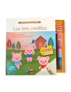Libro P- Pintar Punto A Punto Cuentos Clasicos+lapiz+goma+crayones Y Stickers 8105-8101-8106-8104-8102-8103 Spl01