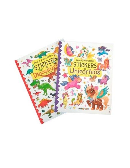 Libro Busco Y Encuentro Stickers Dino-unicornio 936-938 Arte01