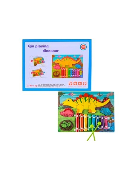 Xilofon C-rompecabezas De Madera Dino 24914 Col01