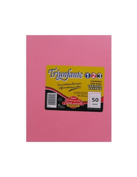 Cuaderno  19x24cm 50hj T-d Ray Arana Rosa 440120 Triunfante 123 Tec02 -b5-