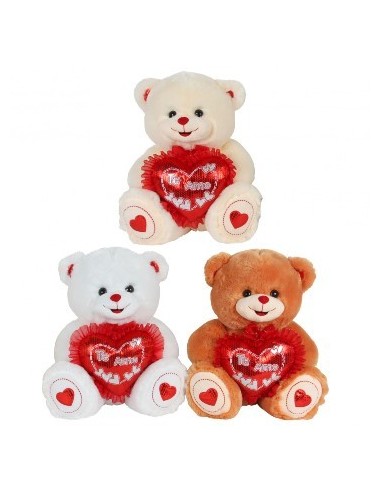 Oso 40cm C-corazon Te Amo 2 Corazones Huella 45246m Wd02 -e-