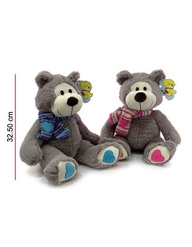 Oso 33cm Sentado C-bufanda 2 Colores C7595 Win03