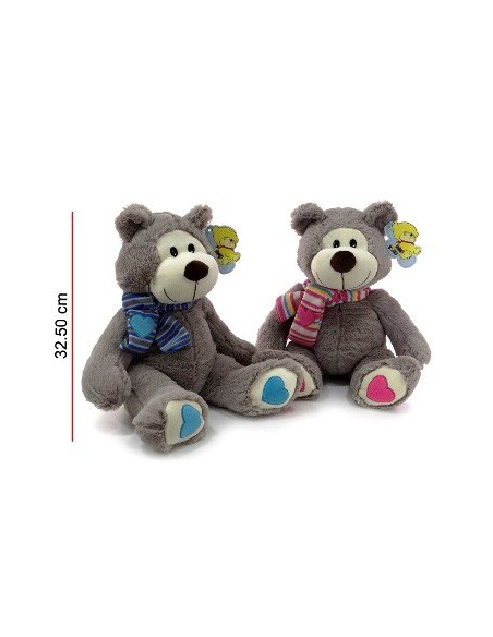 Oso 33cm Sentado C-bufanda 2 Colores C7595 Win03