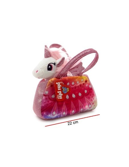 Cartera 18cm C- Peluche Unicornio P-pasear 7923 Phi Phi