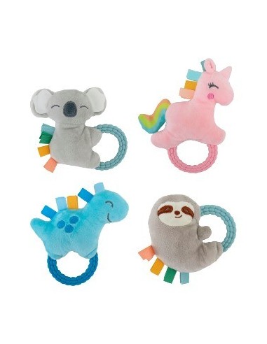 Sonajero 17cm Unicornio Dinosaurio Koala Rosa-celeste-gris C-mordillo 110418 59022 Wd02