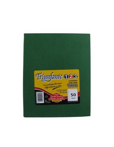 Cuaderno  19x24cm 50hj T/d Ray Arana Verde 449123 Triunfante 123 Tec02 (b5)