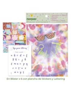 Separador Materia A4 X 6 Hj C-plancha De Stickers Y Lettering 710-720-730 Nor-pac