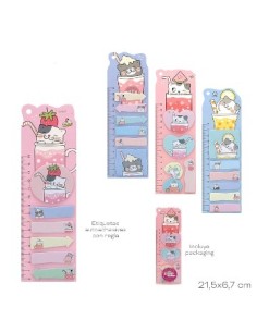 Notas Autoadhesivas + Regla 15cm C- Diseno Trendy 15431-15432 Tar02