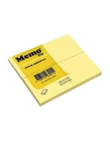 Notas Autoadhesivas 46x37mm X 4 Amarillo 100hj Memo 100