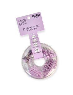 Set Pastel Clip-binder-pins-chinches En Caja Dl2274 Sf01