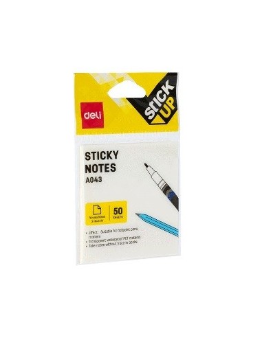 Notas Autoadhesivas 76x76 Transparente X50 Hojas Ea043  Deli (24)