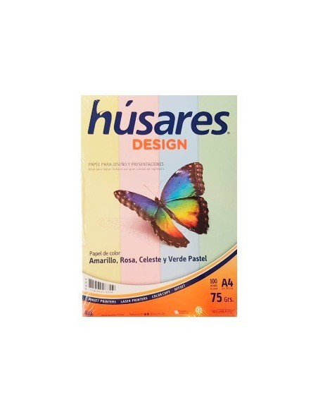 Resma A4 100hjs 75grs Color Surt  7855 Husares Rch01