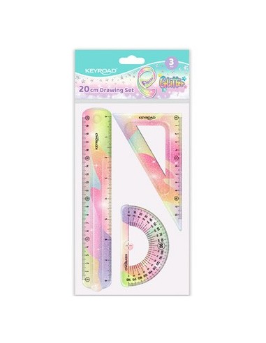 Set 3 Pzas Geometria Superflex Pastel Glitter Blister Kr972736