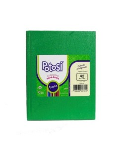 Cuaderno 42hj T/d Liso Arana Verde Potosi 007019 Tec02 (b90)