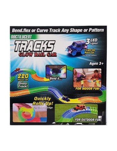 Pista Encastrable 220pzas C/auto Glow 6077-z11 Jte01