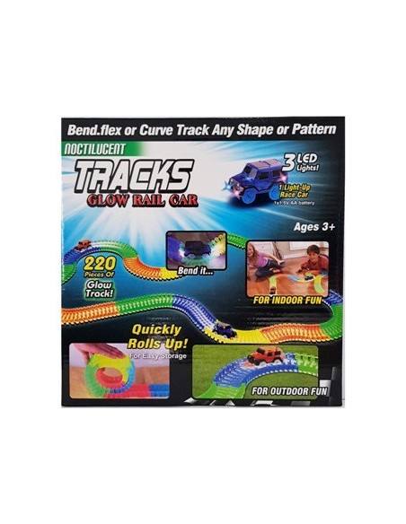 Pista Encastrable 220pzas C/auto Glow 6077-z11 Jte01