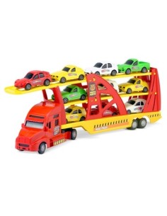 Camion Transportador + 10 Autos Rampa Movil Hero Homeplay 2066 Lio01 -b6-