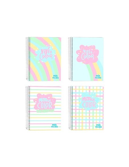 Cuaderno A5 100hj T-dura C-esp  Rayado Vivi Colores Pasteles 976421 Tec02
