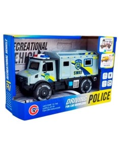 Camion Policia C-luces Y Sonido Friccion 7 5x9x17cm Ju0030 9893-3c Pri02