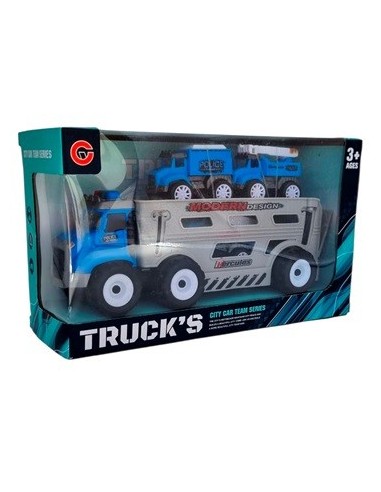 Camion Mosquito + 3 Vehiculos Policia Friccion En Caja Ju0031 99832-13 Pri02