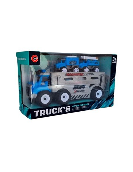 Camion Mosquito + 3 Vehiculos Policia Friccion En Caja Ju0031 99832-13 Pri02