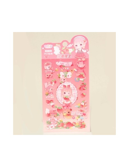 Sticker En Plancha Nena Sakura /reading Ff-38005/ff-54567 Sf01 (f)