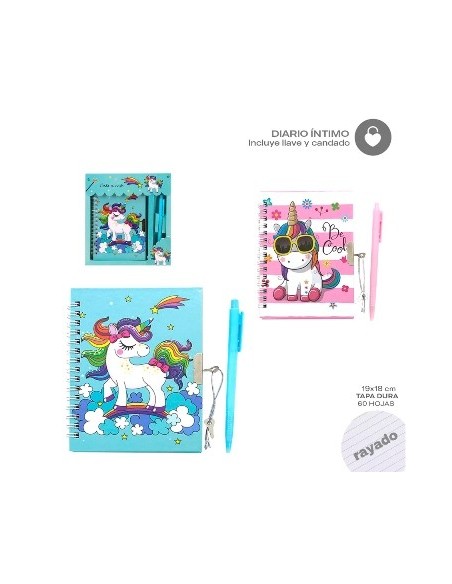 Diario Intimo 19x18 Cm T-d 60hj C-boligrafo Y Candado En Caja 15467-15466 Trendy Tar02