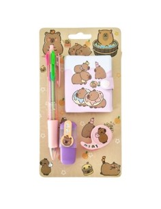 Set Libreta-boligrafo-resaltador-cinta Blister Capybara 27817 Col01