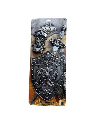 Set Medieval Espada 50cm  Escudo C/munequera 50815 Seb01