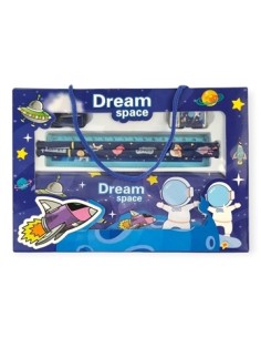 Set Escolar X2 Lapices + Goma + Sacapuntas + Canopla Metal Unicornio-astronauta En Caja 26885-26886 Col01