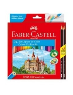 Lapices Color X24 Largos +4 Pastel 120124-112026-116128 Faber-castell -b6-