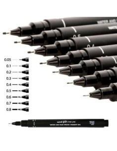 Microfibra 0 1 Mm Negro Tta Pigmenada Pizzini Dp0 1ng Pz01 -b12-