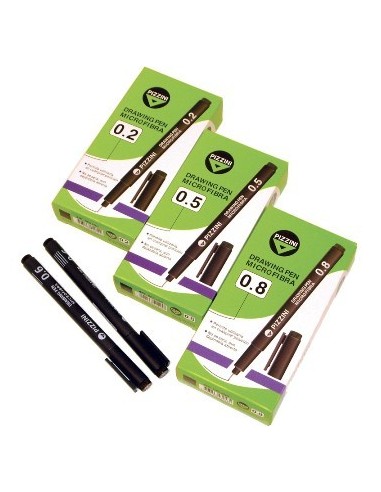 Microfibra 0 3 Mm Negro Tta Pigmenada Pizzini Dp0 3ng Pz01 -b12-