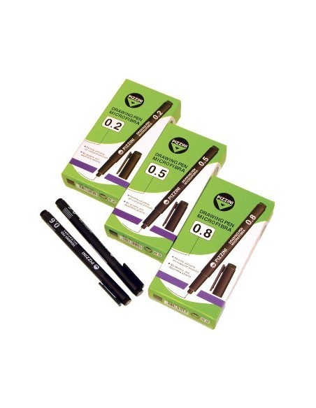 Microfibra 0 3 Mm Negro Tta Pigmenada Pizzini Dp0 3ng Pz01 -b12-