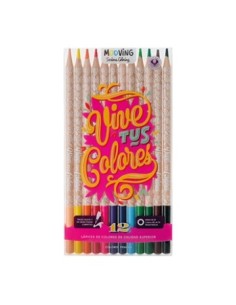 Lapices Color X12 Largos Vive Tus Colores Mooving 3011012 Moo01