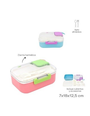 Lunchera Trendy 2 Compart + Cubiertos 30428 Tar02