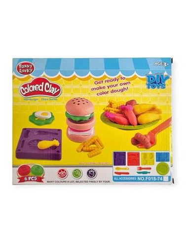 Masa Para Modelar Hamburguesas Y Papas Fritas F018-74 Pri02