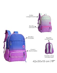 Mochila Trendy Bicolor Degrade 2 Bols 28544 Tar02 2