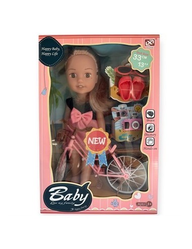 Muneca 33cm Baby C/bicicleta 7171-5 Pri02