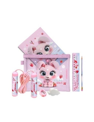 Set Escolar En Sobre De Malla  16x24cm Animalitos St46 St48 St49 St50 Chi01