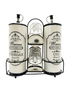 Set Aceitera-vinagrera Sal Y Pimienta Ceramica Deco 101266 Dsa01
