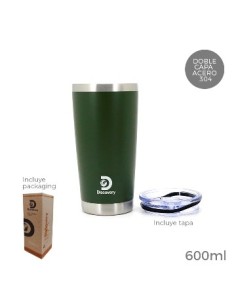 Vaso Termico 600ml Acero Color C-tapa Antiderrame Caja Discovery 14009-14010-14011 Tar02 -m- -p-