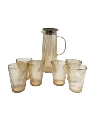 Vaso X6 Con Jarra De Vidrio Tapa Metal Rys-24156 Ramy02