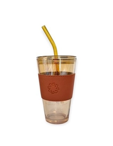 Vaso 600ml Vidrio C-sorbete Vidrio Y Correa Eco Cuero En Caja Mod  Surt  18spsblbsb-cb250dsk-ns217667z Pk01