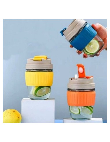 Vaso 350ml Vidrio C/ Tapa Plast. 1035 Hom01